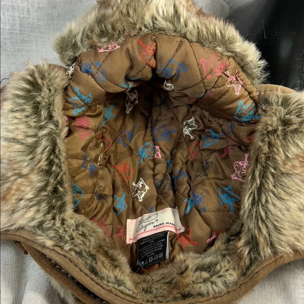 True Religion plaid winter hat with ear covers